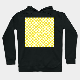 Warped Checkerboard, White and Yellow Hoodie